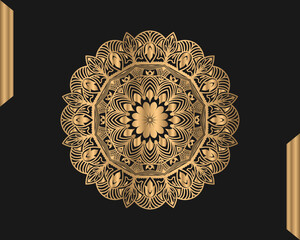 Luxury mandala Gradient golden color Vector Premium 