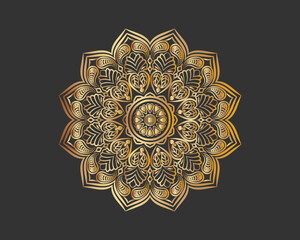Luxury mandala Gradient golden color Vector Premium 