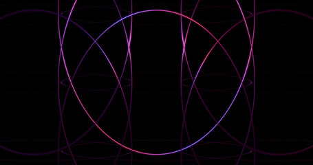 Render with red and purple hoops on black
