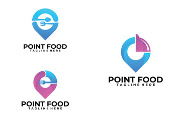 set of point food logo vector design template