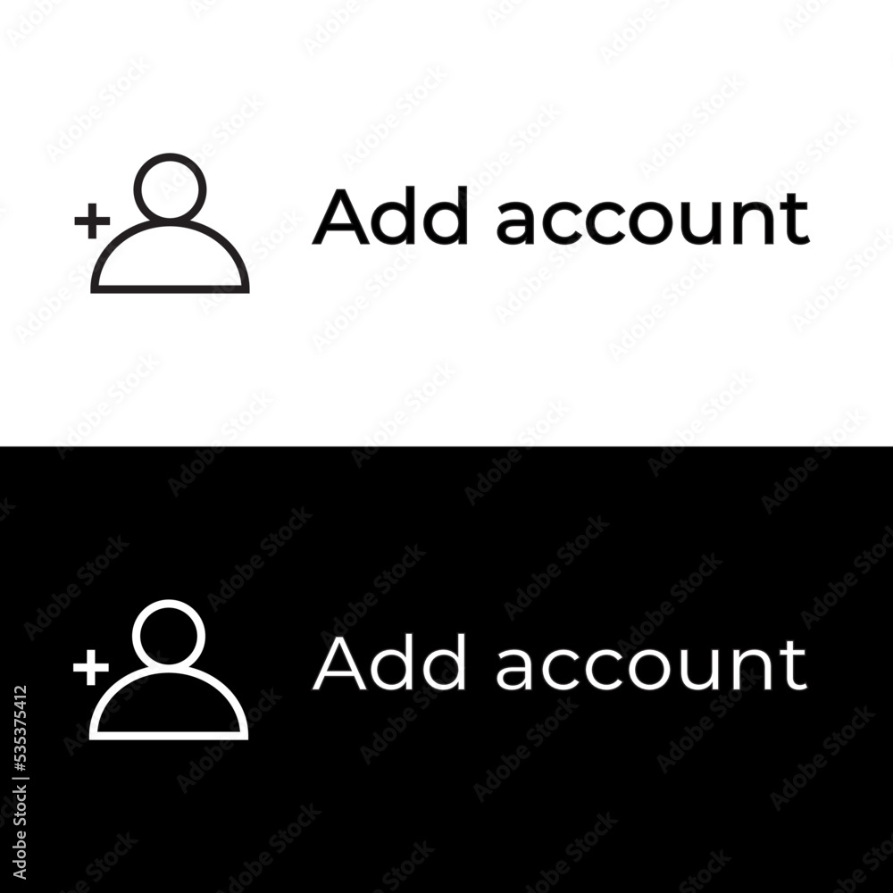 Poster add account menu icon vector in clipart style