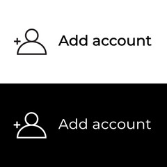Add account menu icon vector in clipart style