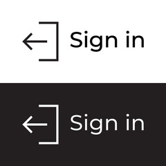 Sign in menu icon vector in clipart style