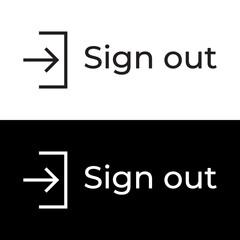 Sign out menu icon vector in clipart style