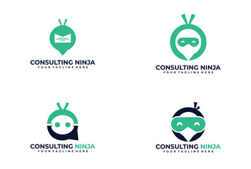 set of consulting ninja logo vector design template © Farid