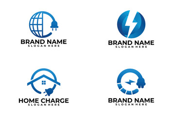 set of charge logo vector design template