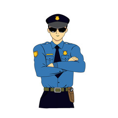 policeman character design. law officer vector illustration. justice sign and symbol.