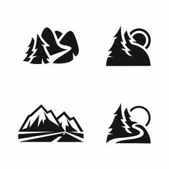 Mountain Set Vector Icons