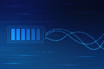 Battery Icon in digital background, battery supply Concept Background, Energy Efficiency Concept, Power and Energy background