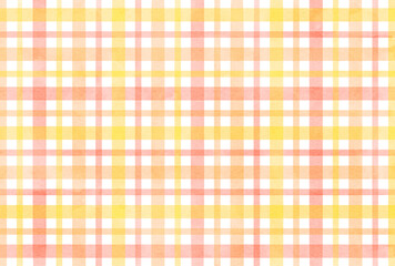 背景素材_チェック柄_オレンジ