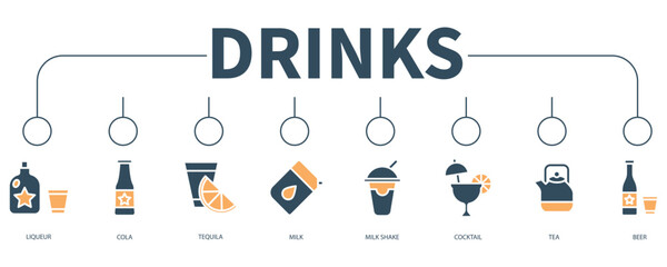 Drinks banner web icon vector illustration concept