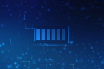 Battery Icon in digital background, battery supply Concept Background, Energy Efficiency Concept, Power and Energy background