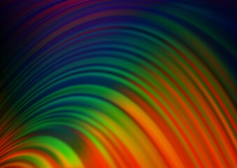 Dark Multicolor, Rainbow vector pattern with bent ribbons.