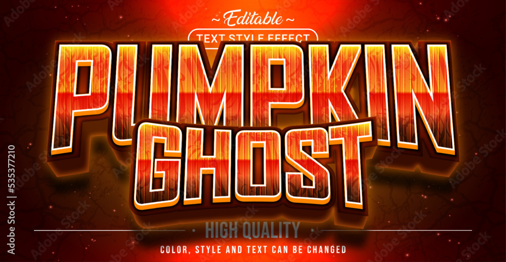Poster Editable text style effect - Pumpkin Ghost text style theme.