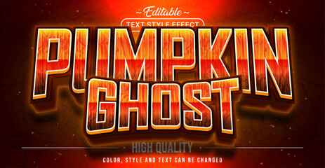 Editable text style effect - Pumpkin Ghost text style theme.