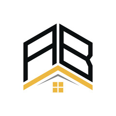 Letter AB logo design in real estate concept design
