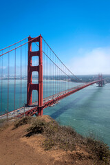 A foggy summers day over San Francisco, California