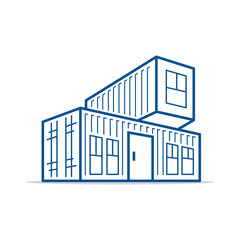 Container logo design. Logo abstract container