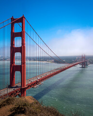 A foggy summers day over San Francisco, California