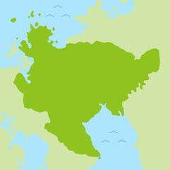 Obraz premium 佐賀県のマップのイラスト
