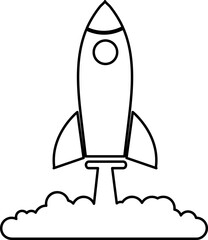  Launch, rocket, startup icon. Vector illustration, flat design on white background..eps