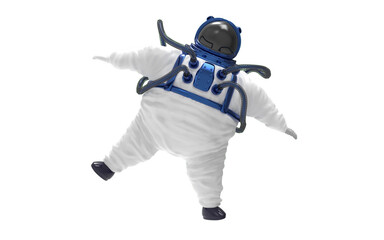 fat astronaut floating