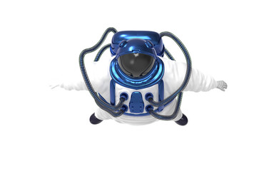 fat astronaut floating