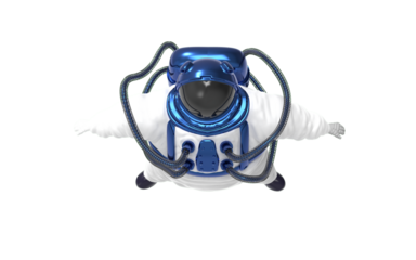 fat astronaut floating