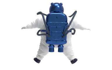 fat astronaut floating