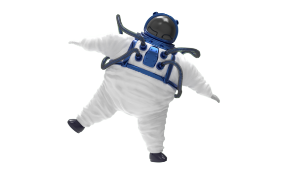 fat astronaut floating - Powered by Adobe