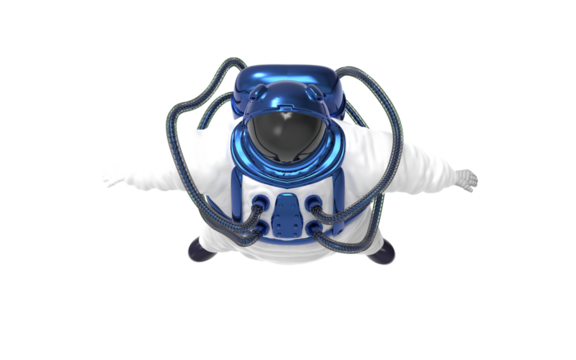 fat astronaut floating