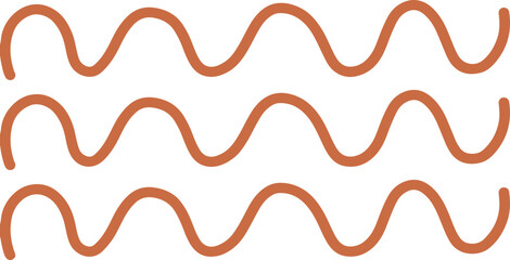 Wavy Line in Autumn Sensation Abstract Organic Shapes Illustration