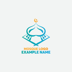 Fototapeta na wymiar Mosque Logo Template Design Vector, Emblem, Concept Design, Creative Symbol, Icon