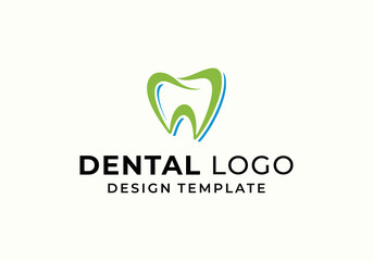 Clean tooth, dentist dental clinic logo design template