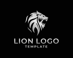 Lion head logo design gradation tone color