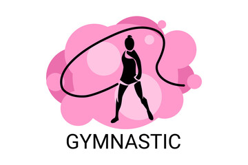 Fototapeta na wymiar gymnastic sport vector line icon. practice gymnastic. sport pictogram, vector illustration.