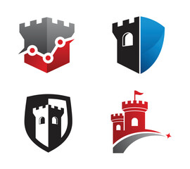 Modern Castle Logo or Icon Design Template