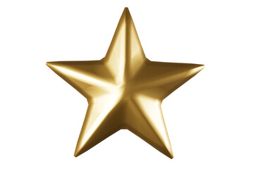 Golden Christmas star on a white background 3d render illustration