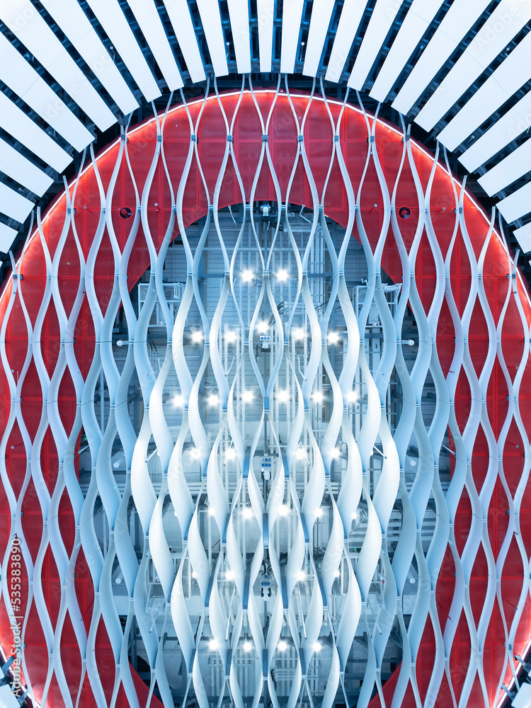 Aufkleber Details of ceiling of modern architecture. building abstract background pattern