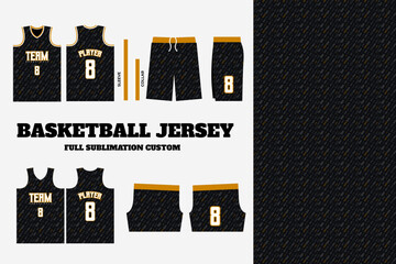 basketball jersey pattern design template. Abstract pattern background for basketball uniform, basketball sublimation, bicycle, e-sport, basketball, soccer, Fabric pattern, Sports background, Vector