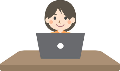 パソコンを使う介護士