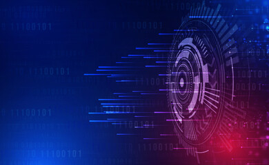 Digital Ai big data technology futuristic blue background, cyber cloud security, abstract circuit neon wifi tech, innovation future upload data, global internet network connection, illustration vector