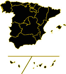 Map - spain Provinces  , Map of spain Provinces,Vector illustration eps 10.