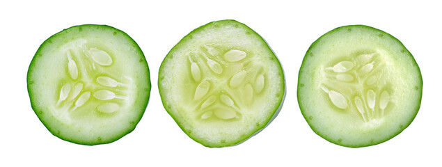 Fresh slice cucumber on transparent png - 535385680