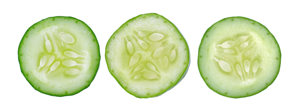 Fresh slice cucumber on transparent png - Powered by Adobe