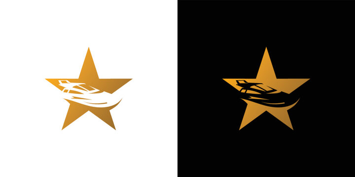 Modern and cool speed boat star logo design