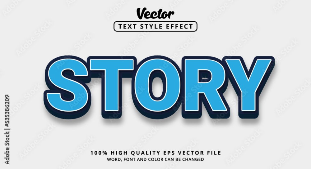 Aufkleber editable text effect, story text with modern style and layered style