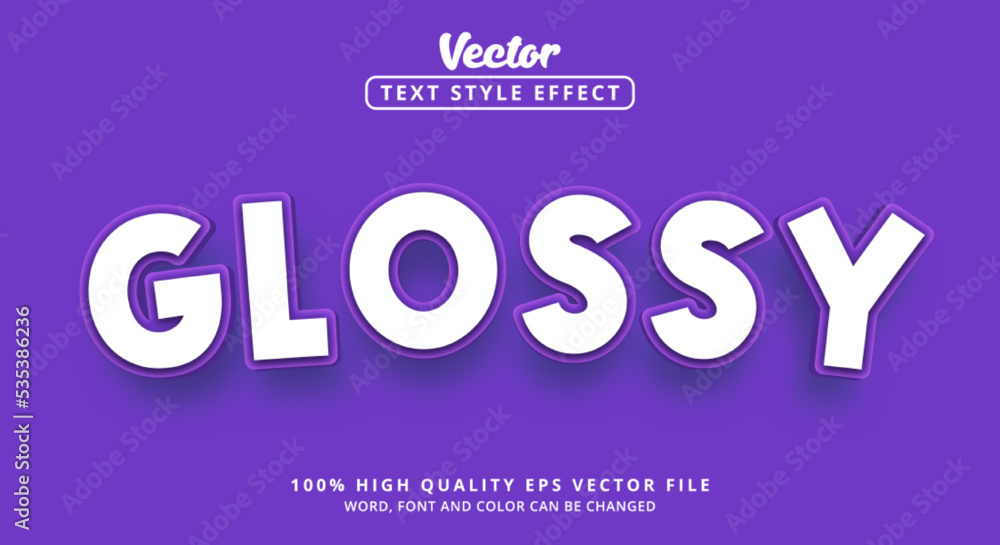 Poster glossy text with light color, editable text effect