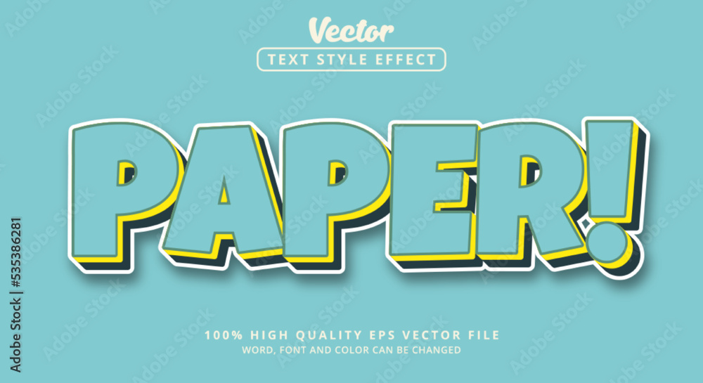 Poster editable text effect, paper text with vintage color style and layered style