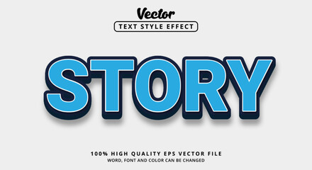 Editable text effect, Story text with modern style and layered style